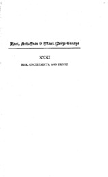 Risk, uncertainty and profit