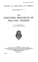 The scientific principles of poultry feeding