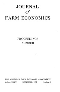 Volume 34, Number 5: Journal of farm economics