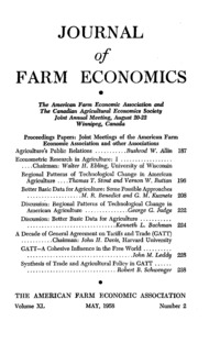 Volume 40, Number 2: Journal of farm economics