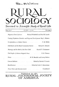Volume 3, Number 2: Rural sociology