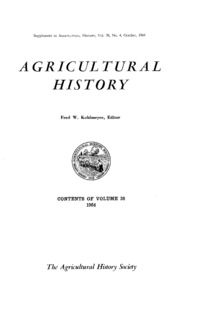 Volume 38, Number 4, Supplement : Agricultural history