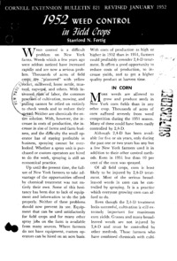 Number 821, Edition Revised - 1952 Weed Control in Field Crops: Cornell extension bulletin