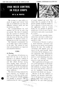 Number 821, Edition Revised - 1960 Weed Control in Field Crops: Cornell extension bulletin