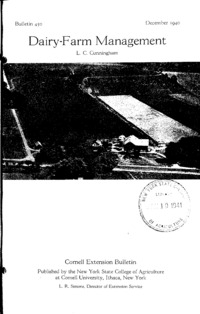 Number 450 - Dairy-Farm Management: Cornell extension bulletin