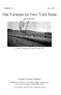 Number 214 - Oat Varieties for New York State: Cornell extension bulletin