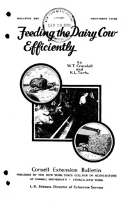 Number 363, Edition Reprint - Feeding the Dairy Cow Efficiently: Cornell extension bulletin