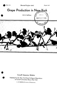 Number 375, Edition Revised - Grape Production in New York: Cornell extension bulletin