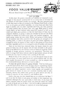 Number 670, Edition Revised - Food Value Chart: Cornell extension bulletin