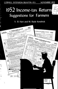 Number 874 - 1952 Income-Tax Returns. Suggestions for Farmers: Cornell extension bulletin