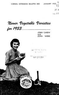 Number 880 - Newer Vegetable Varieties for 1953: Cornell extension bulletin