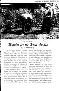 Number 886 - Mulches for the Home Garden: Cornell extension bulletin