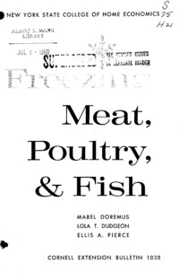 Number 1038 - Meat, Poultry, & Fish: Cornell extension bulletin