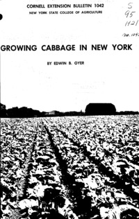 Number 1042 - Growing Cabbage in New York: Cornell extension bulletin