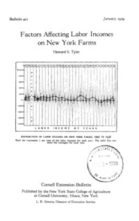 Number 401 - Factors Affecting Labor Incomes on New York Farms: Cornell extension bulletin
