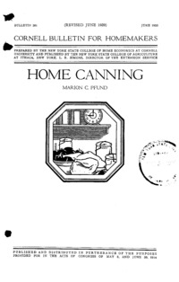 Number 261, Edition Revised - Home Canning: Cornell extension bulletin