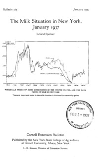 Number 365 - The Milk Situation in New York, January 1937: Cornell extension bulletin