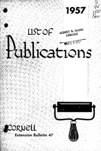 Number 47, Edition Revised - List of Publications: Cornell extension bulletin