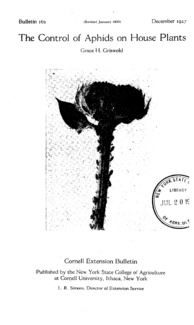 Number 162, Edition Revised - The Control of Aphids on House Plants: Cornell extension bulletin