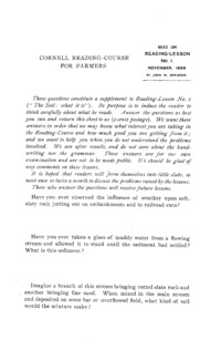 Number 1, Supplement  - Quiz on Reading-Lesson No. 1: Cornell reading-course for farmers. Reading-lesson