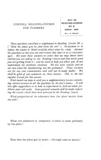 Number 5, Supplement  - Quiz on Reading-Lesson No. 5: Cornell reading-course for farmers. Reading-lesson