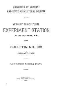 Number 133 - Bulletin 133--Commercial Feeding Stuffs: Annual report
