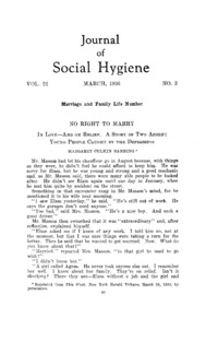 Volume 22, Number 3: Journal of social hygiene