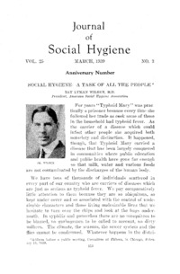 Volume 25, Number 3: Journal of social hygiene