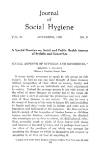 Volume 25, Number 8: Journal of social hygiene