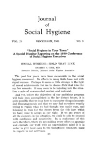 Volume 25, Number 9: Journal of social hygiene