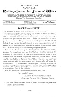 Series 4, Number 17, Supplement  - Discussion-Paper: Cornell reading-course for farmers' wives