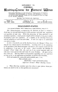 Series 4, Number 18, Supplement  - Discussion-Paper: Cornell reading-course for farmers' wives
