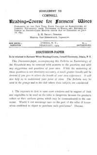 Series 1 New, Number 4 - Discussion-Paper: Cornell reading-course for farmers' wives