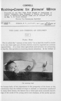 Series 2 New, Number 8 - The Care and Feeding of Children.  Part I: Cornell reading-course for farmers' wives