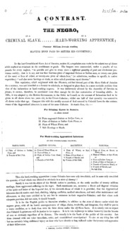 A contrast : the Negro, as a criminal slave, as a hard-working apprentice : twenty million pounds terling having been paid to better his condition.