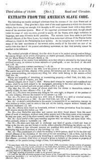 Extracts from the American slave code.
