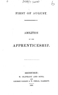 First of August : abolition of the apprenticeship.