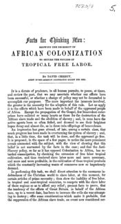 Lectures on African colonization and kindred subjects