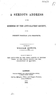 A serious address to the members of the Anti-slavery Society, on its present position and prospects