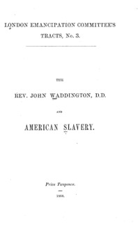 The Rev. John Waddington and American slavery.