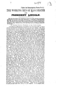 The working men of Manchester and President Lincoln.