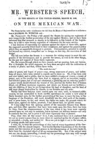 Mr. Webster's speech, in the Senate of the United States, March 23, 1848, on the Mexican War.