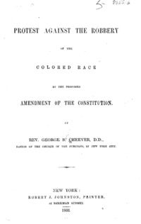 Protest against the robbery of the colored race by the proposed amendment of the Constitution