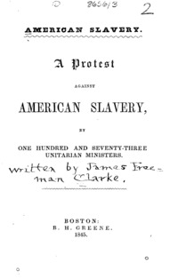 American slavery : a protest against American slavery