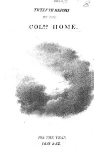 Twelfth annual report of the Colored Home : 1851-52.