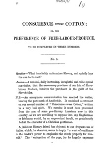 Conscience versus cotton, or, The preference of free-labour-produce.