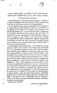 The committee claiming to be the Dawn Institute committee, and the Rev. Edward Mathews.