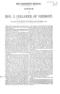 The president's message : speech of Hon. J. Collamer, of Vermont : delivered in the Senate of the United States, December 9, 1856.