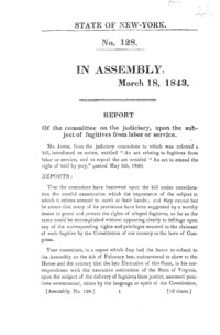 Report of the Committee on the Judiciary, upon the subject of fugitives from labor or service.