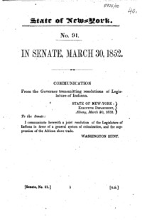 Communication from the Governor transmitting resolutions of Legislature of Indiana.